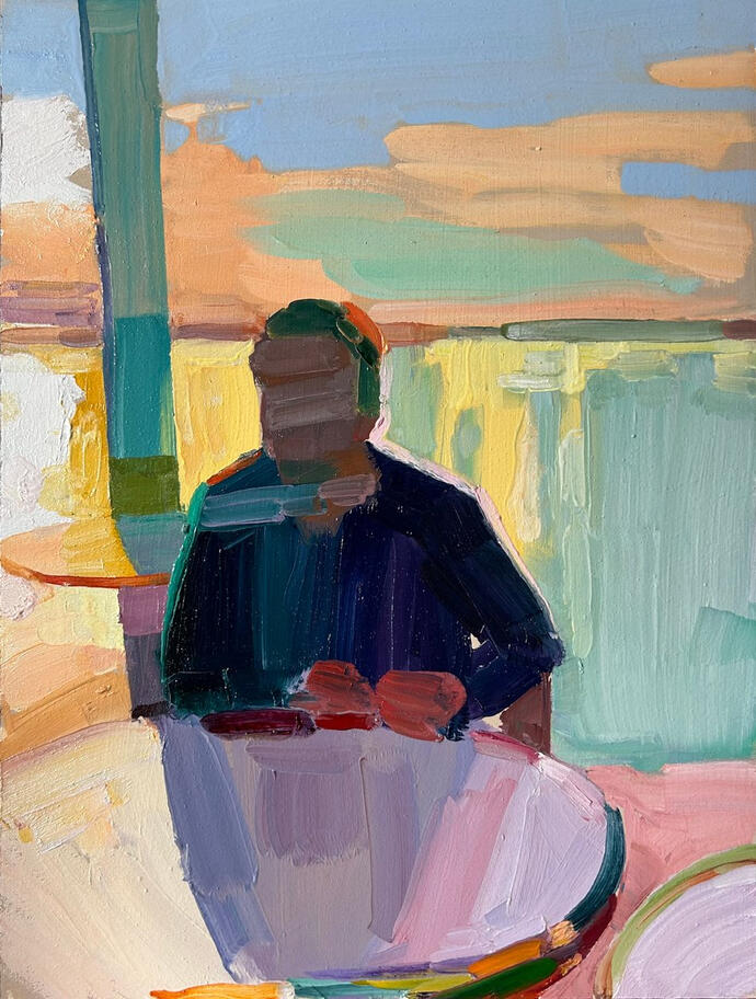 There are no wasted days, olie op hout van Barbara Hoogeweegen